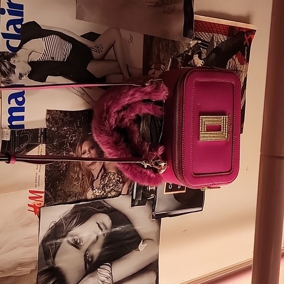 NWT Karl Lagerfeld Paris Simone faux fur trim crossbody bag - Picture 5 of 7